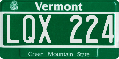 VT license plate LQX224
