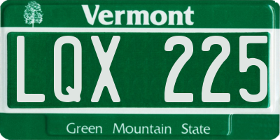 VT license plate LQX225