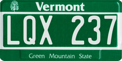 VT license plate LQX237