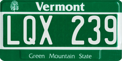 VT license plate LQX239