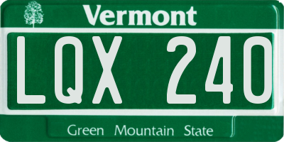 VT license plate LQX240