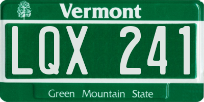 VT license plate LQX241