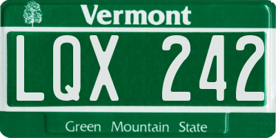 VT license plate LQX242