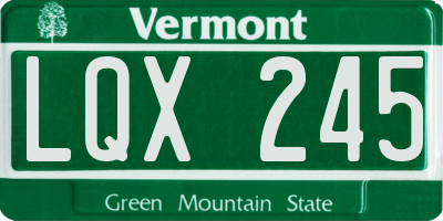 VT license plate LQX245