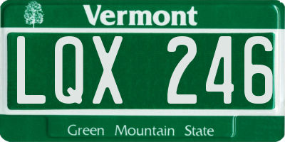 VT license plate LQX246