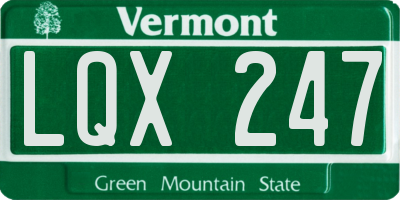 VT license plate LQX247