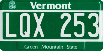 VT license plate LQX253