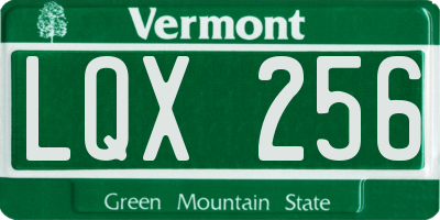 VT license plate LQX256