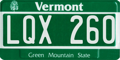 VT license plate LQX260