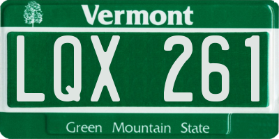 VT license plate LQX261