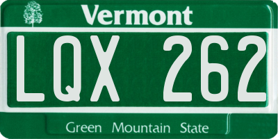 VT license plate LQX262