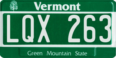 VT license plate LQX263