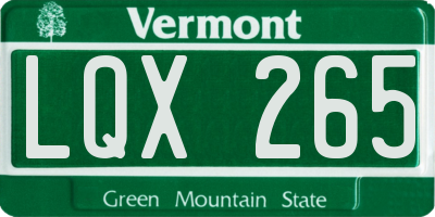 VT license plate LQX265