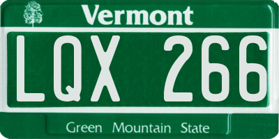 VT license plate LQX266