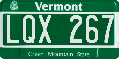 VT license plate LQX267
