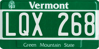 VT license plate LQX268