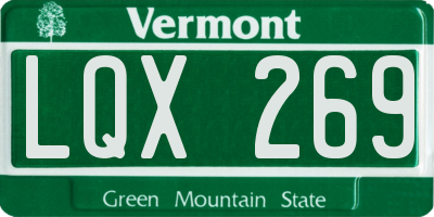 VT license plate LQX269