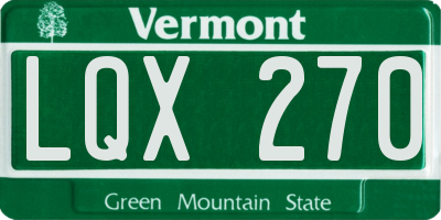 VT license plate LQX270