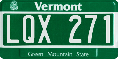 VT license plate LQX271
