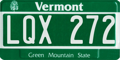 VT license plate LQX272
