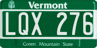 VT license plate LQX276