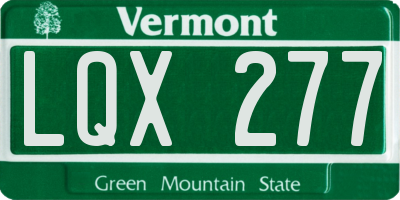VT license plate LQX277