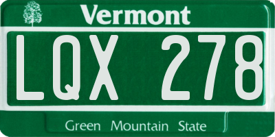 VT license plate LQX278