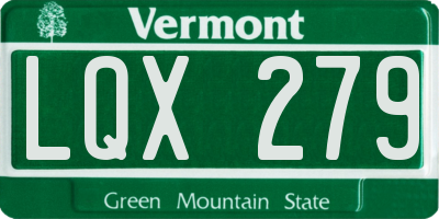 VT license plate LQX279