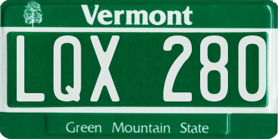 VT license plate LQX280