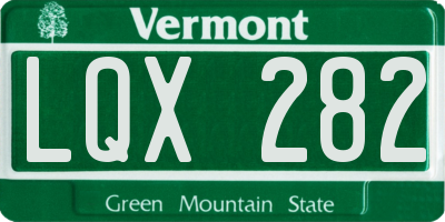 VT license plate LQX282
