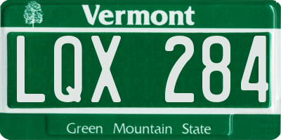 VT license plate LQX284