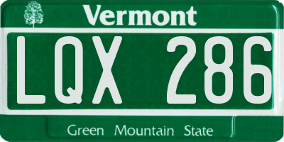 VT license plate LQX286