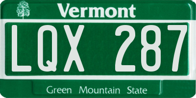 VT license plate LQX287