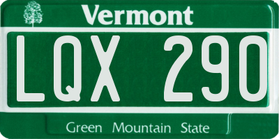 VT license plate LQX290