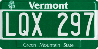 VT license plate LQX297