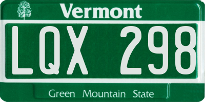 VT license plate LQX298