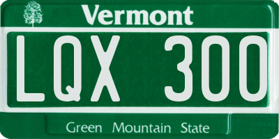 VT license plate LQX300