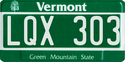 VT license plate LQX303