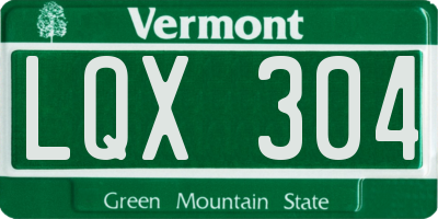 VT license plate LQX304
