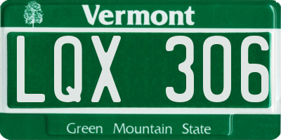 VT license plate LQX306