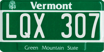 VT license plate LQX307