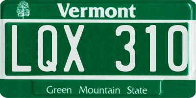 VT license plate LQX310