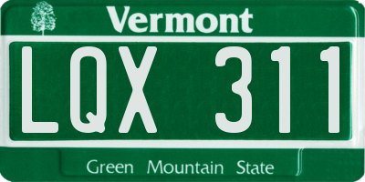 VT license plate LQX311