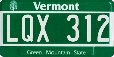 VT license plate LQX312