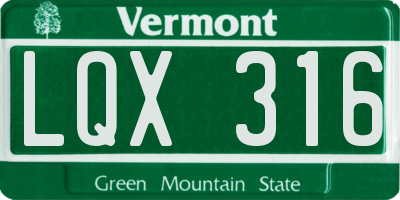VT license plate LQX316
