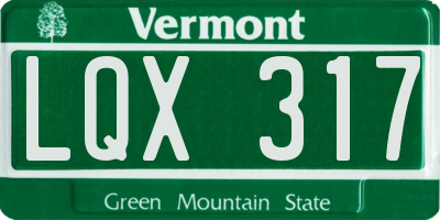 VT license plate LQX317