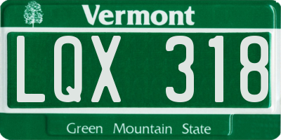 VT license plate LQX318