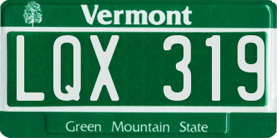 VT license plate LQX319
