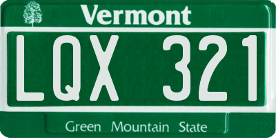 VT license plate LQX321