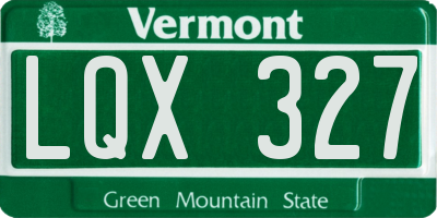 VT license plate LQX327